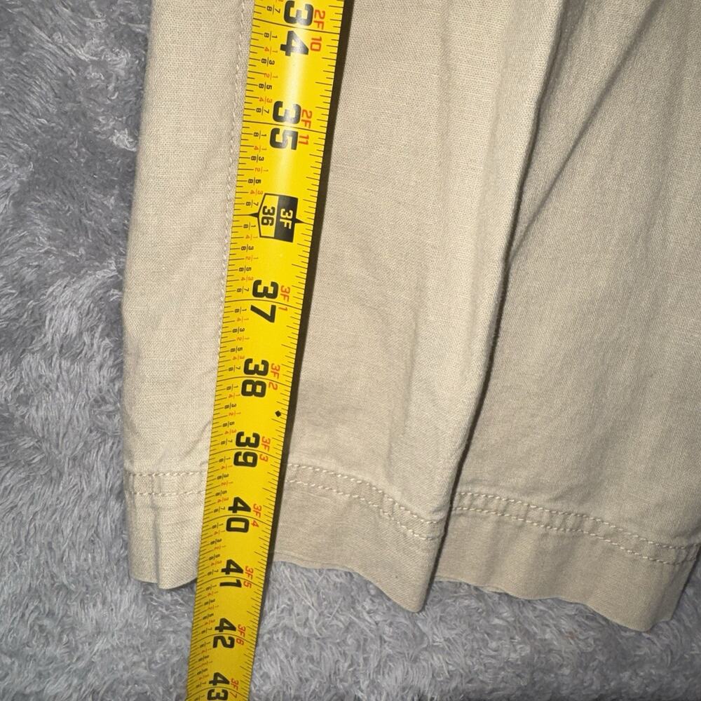 J Crew Men's Linen Blend Chino Pants Size 33x32 Tan Beach Coastal Old Money - Picture 6 of 7